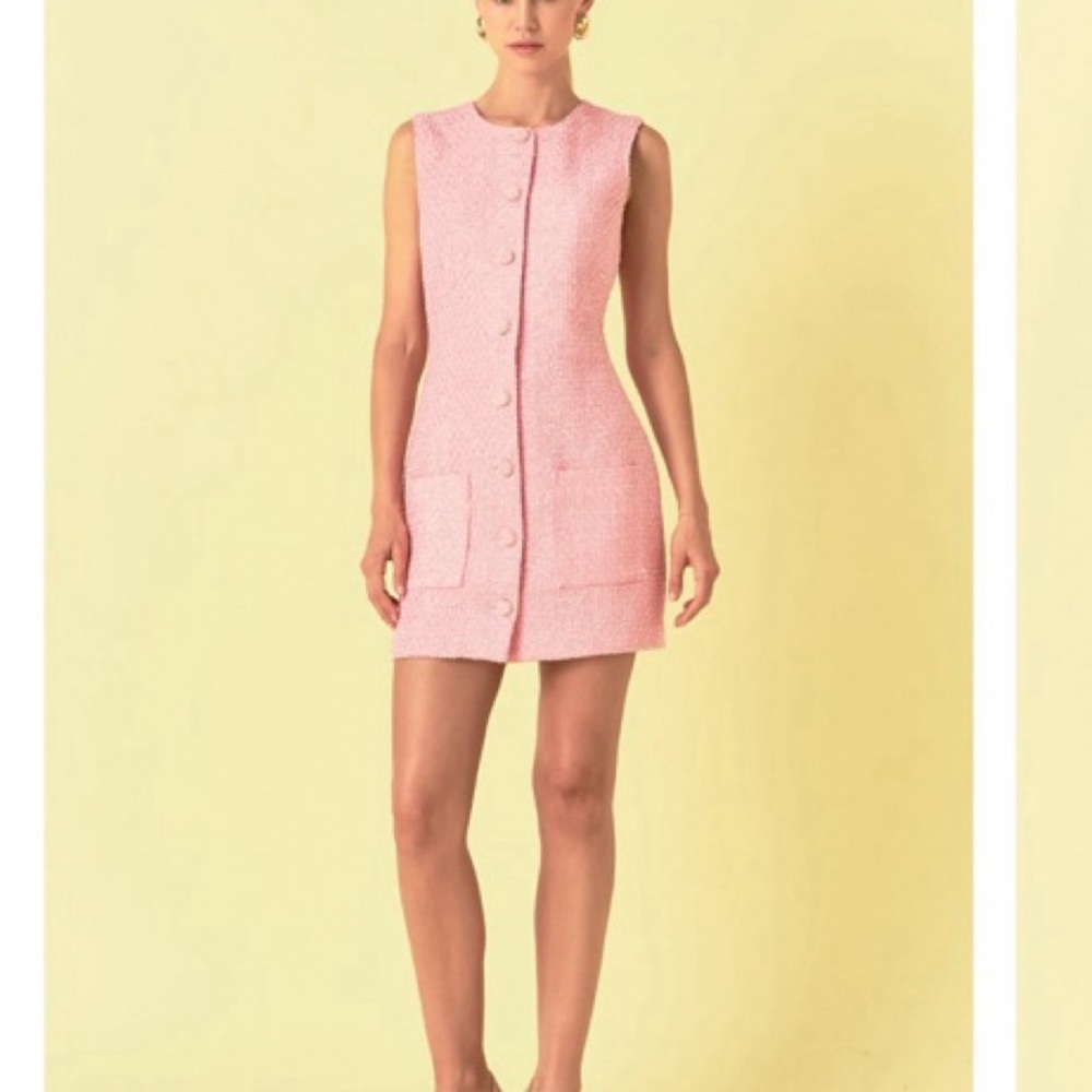 Endless Rose Pink Button-Front Mini Dress